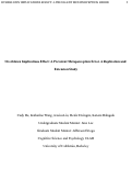 Cover page: Overblown Implications Effect: A Prevalent Metaperception Error. A Replication and Extension Study