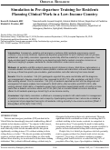 Cover page: Simulation in Pre-departure Training for Residents  Planning Clinical Work in a Low-Income Country