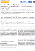 Cover page: Predictors of Missed Hepatitis C Intake Appointments and Failure to Establish Hepatitis C Care Among Patients Living With HIV