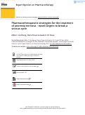 Cover page of Pharmacotherapeutic strategies for the treatment of anorexia nervosa - novel targets to break a vicious cycle.