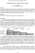 Cover page: Correlating Phonological Complexity: Data and Validation