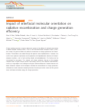 Cover page: Impact of interfacial molecular orientation on radiative recombination and charge generation efficiency