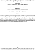 Cover page: Expanding Understandings of Embodied Mathematical Cognition in Students' Fraction Knowledge