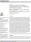 Cover page: Dynamic assembly of the mRNA m6A methyltransferase complex is regulated by METTL3 phase separation.