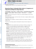 Cover page: Measuring Sleep in Vulnerable Older Adults: A Comparison of Subjective and Objective Sleep Measures