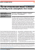 Cover page: The role of interdecadal climate oscillations in driving Arctic atmospheric river trends.