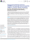 Cover page: Unexpected similarities between C9ORF72 and sporadic forms of ALS/FTD suggest a common disease mechanism.