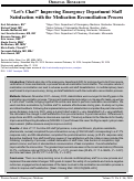 Cover page: “Let’s Chat!” Improving Emergency Department Staff Satisfaction with the Medication Reconciliation Process