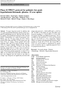 Cover page: Phase II TPDCV protocol for pediatric low-grade hypothalamic/chiasmatic gliomas: 15-year update