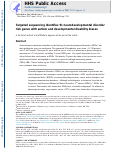 Cover page: Targeted sequencing identifies 91 neurodevelopmental-disorder risk genes with autism and developmental-disability biases