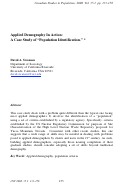 Cover page: Applied Demography In Action: A Case Study of “Population Identification.”