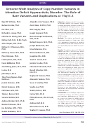 Cover page: Genome-Wide Analysis of Copy Number Variants in Attention Deficit Hyperactivity Disorder: The Role of Rare Variants and Duplications at 15q13.3