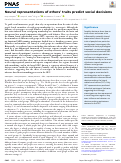 Cover page: Neural representations of others’ traits predict social decisions