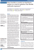 Cover page: How feasible or useful are timeliness metrics as a tool to optimise One Health outbreak responses?