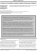 Cover page: Predictors of an Initial Position in Emergency Medicine