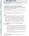 Cover page: Caregiver Burden in Adult Solid Organ Transplantation