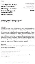 Cover page: The Spousal Bump: Do Cross-Ethnic Marriages Increase Political Support in Multiethnic Democracies?