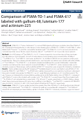 Cover page: Comparison of PSMA-TO-1 and PSMA-617 labeled with gallium-68, lutetium-177 and actinium-225