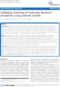 Cover page: Validating Clustering of Molecular Dynamics Simulations
Using Polymer Models