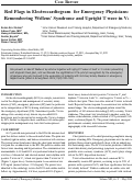 Cover page: Red Flags in Electrocardiogram for Emergency Physicians: Remembering Wellens’ Syndrome and Upright T wave in V1