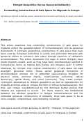 Cover page: Hotspot geopolitics versus geosocial solidarity: Contending constructions of safe space for migrants in Europe