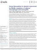 Cover page: Sexual dimorphism in obesity is governed by RELMα regulation of adipose macrophages and eosinophils.