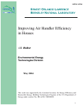 Cover page: Improving air handler efficiency in houses