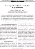 Cover page: Homologous Recombination and Its Role in Carcinogenesis