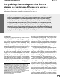 Cover page: Tau pathology in neurodegenerative disease: disease mechanisms and therapeutic avenues