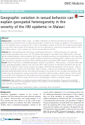 Cover page: Geographic variation in sexual behavior can explain geospatial heterogeneity in the severity of the HIV epidemic in Malawi