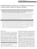 Cover page: mGluR5 Modulation of Behavioral and Epileptic Phenotypes in a Mouse Model of Tuberous Sclerosis Complex