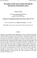 Cover page: Perception of time and causation through the kinesthesia of intentional action