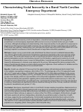 Cover page: Characterizing Social Insecurity in a Rural North Carolina Emergency Department