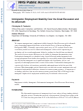 Cover page: Immigrants Employment Stability Over the Great Recession and Its Aftermath.