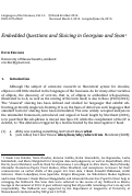 Cover page: Embedded questions and sluicing in Georgian and Svan