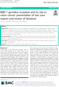 Cover page: BRIP-1 germline mutation and its role in colon cancer: presentation of two case reports and review of literature.