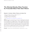 Cover page: The maximal-density mass function for primordial black hole dark matter