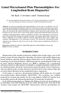 Cover page: Gated Microchannel Plate Photomultiplier For Longitudinal Beam Diagnostics