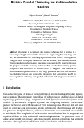 Cover page: Divisive Parallel Clustering for Multiresolution Analysis