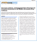 Cover page: Successes, Failures and Suggested Future Directions for Ecosystem Restoration of the Middle Sacramento River, California