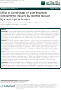 Cover page: Effect of alendronate on post-traumatic osteoarthritis induced by anterior cruciate ligament rupture in mice