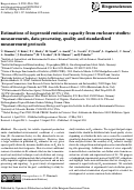 Cover page: Estimations of isoprenoid emission capacity from enclosure studies: measurements, data processing, quality and standardized measurement protocols