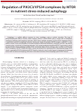Cover page: Regulation of PIK3C3/VPS34 complexes by MTOR in nutrient stress-induced autophagy