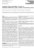 Cover page: Comparing outcome predictability of markers of malnutrition–inflammation complex syndrome in haemodialysis patients