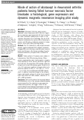 Cover page: Mode of action of abatacept in rheumatoid arthritis patients having failed tumour necrosis factor blockade: a histological, gene expression and dynamic magnetic resonance imaging pilot study