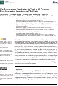 Cover page: Cardiorespiratory Functioning in Youth with Persistent Post-Concussion Symptoms: A Pilot Study