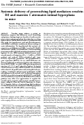 Cover page: Systemic delivery of proresolving lipid mediators resolvin D2 and maresin 1 attenuates intimal hyperplasia in mice