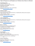 Cover page: Special Section Guest Editorial:Optical Diagnostic and Biophotonic Methods from Bench to Bedside