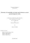 Cover page: Patterns of variability in brain and behavior across spatiotemporal scales