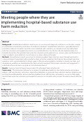 Cover page: Meeting people where they are: implementing hospital-based substance use harm reduction